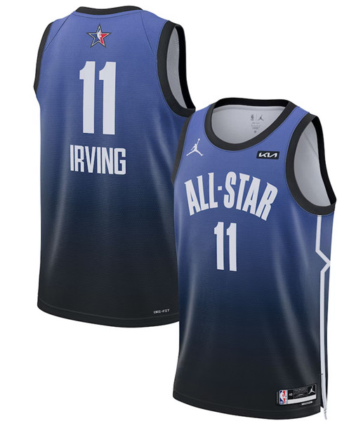Men's 2023 All-Star #11 Kyrie Irving Blue Game Swingman Stitched Basketball Jersey